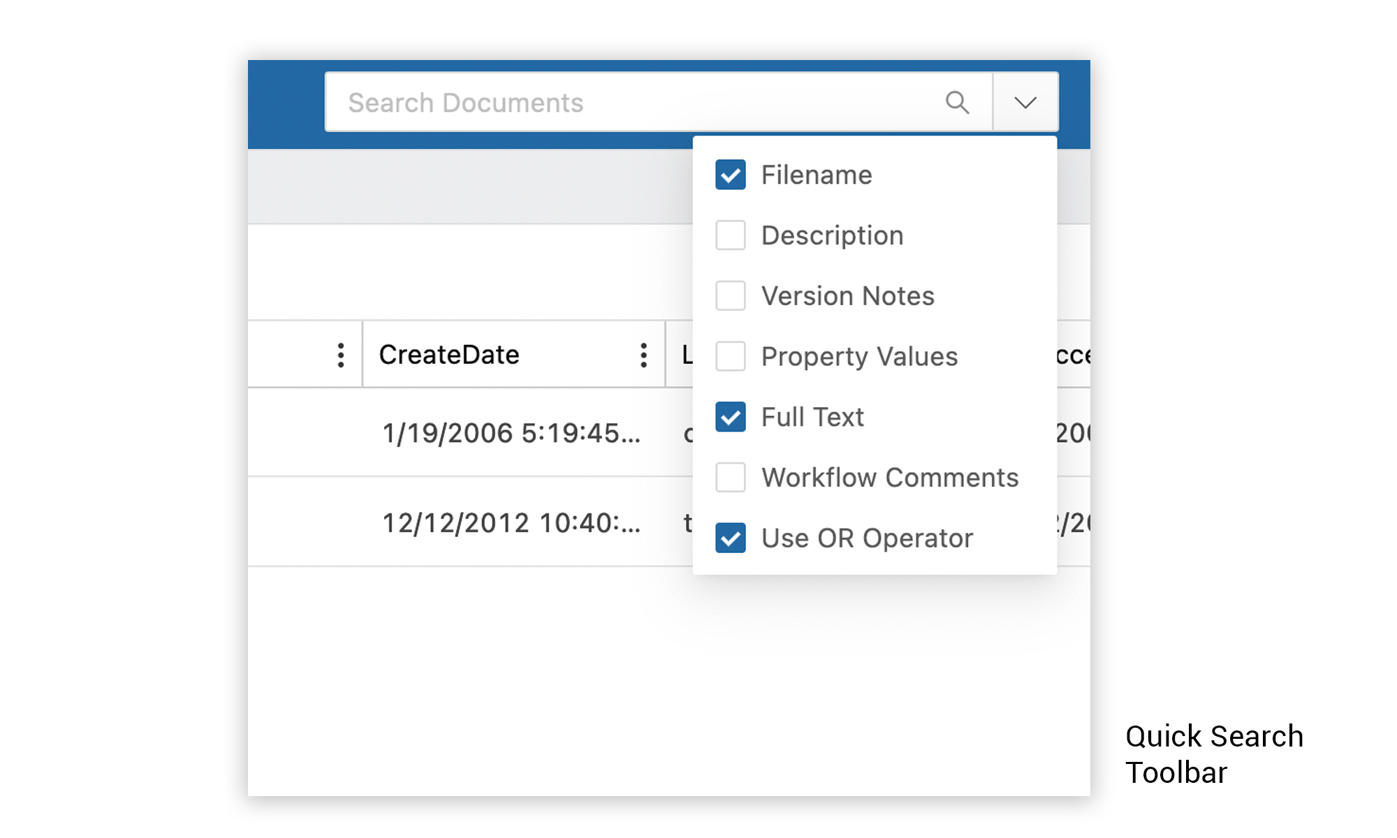 Advanced Search in Document Locator