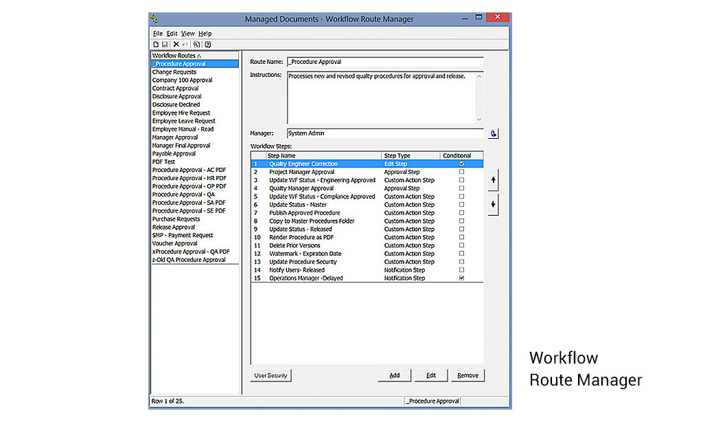 Workflow Route Manager