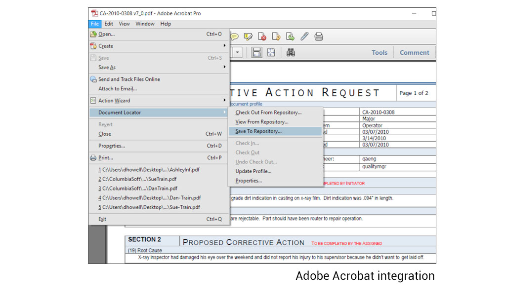 Adobe Acrobat in Document Locator