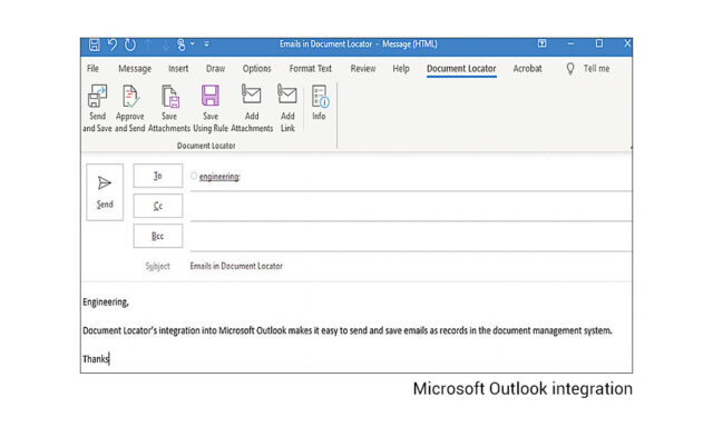 Microsoft Outlook integration | Document Locator