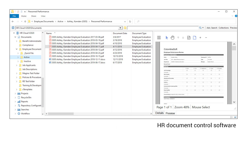 HR document control software
