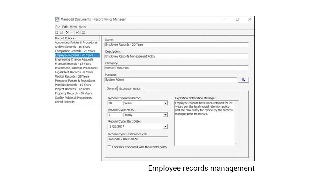 Employee records management