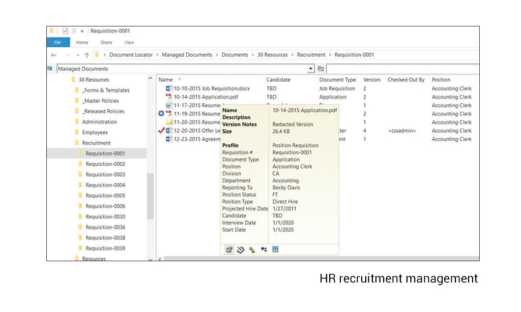 HR recruitment management