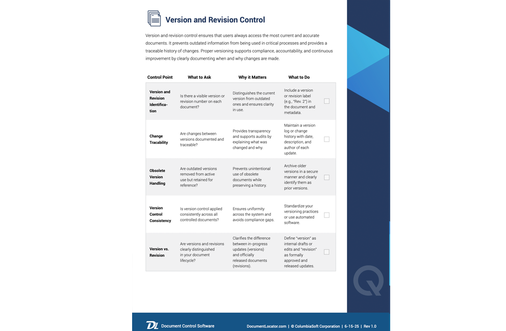 Document Control Checklist Preview 2